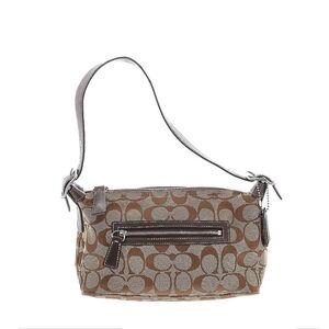 Coach Tan and Brown Signature Shoulder Bag
